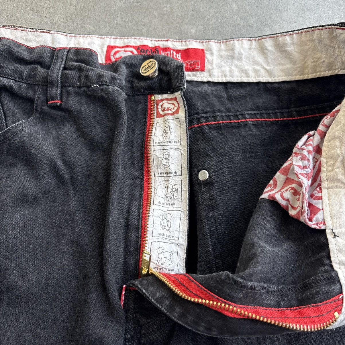 Ecko Unltd. Vintage Y2K Baggy Ecko Jeans Black Carpenter Pants 34x32 Size US 34 / EU 50 - 12 Thumbnail