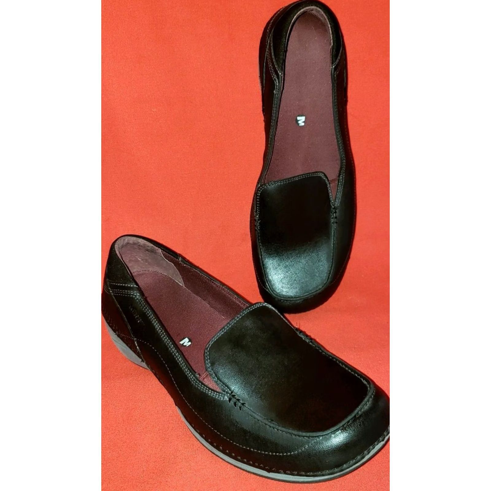 Merrell Merrell Women's Loafer 10M Black Leather Casual Shoes J227314C Size US 8 / IT 38 - 2 Thumbnail