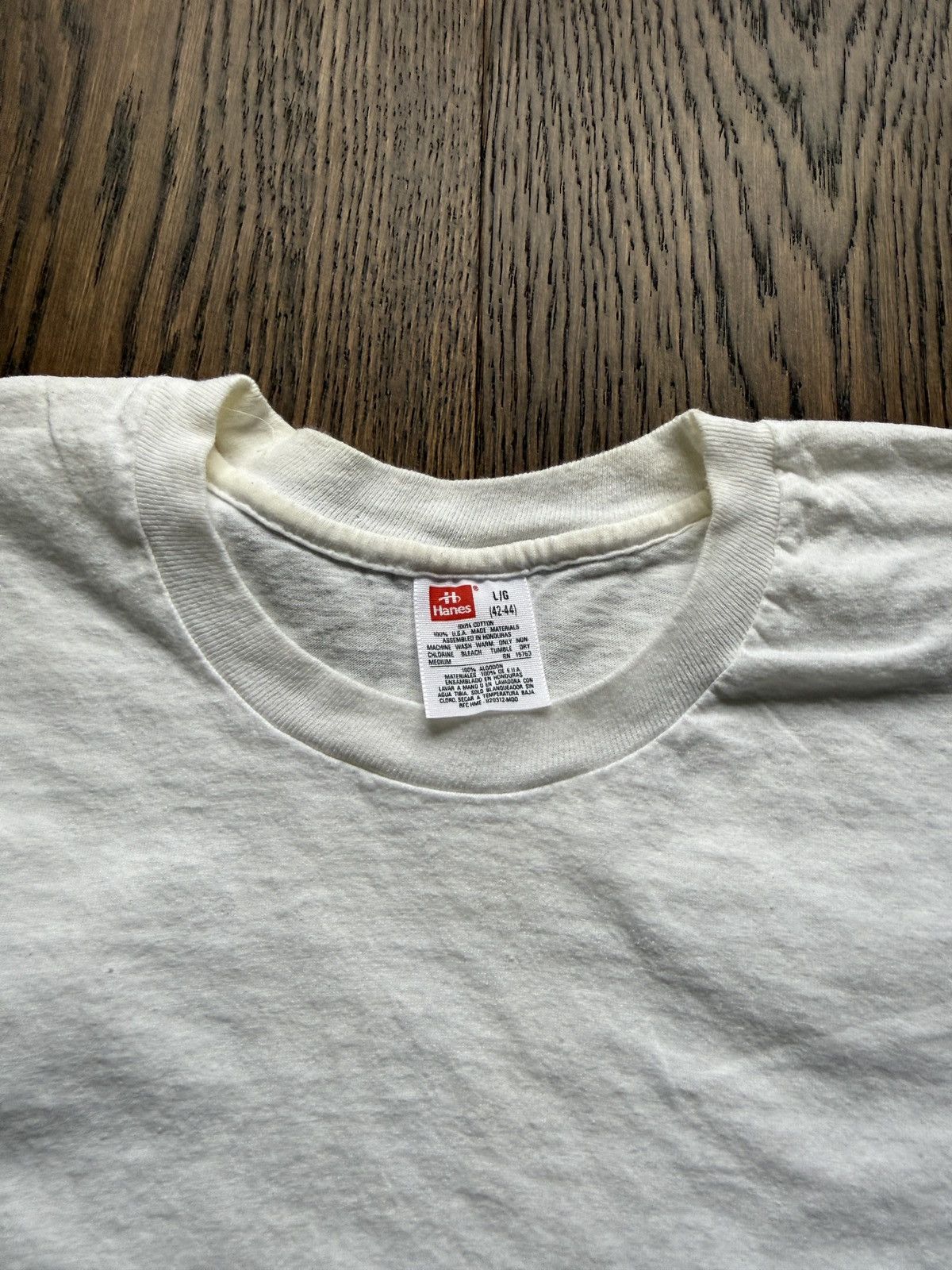 Vintage Vintage 90s Hanes Blank White Tee Size US L / EU 52-54 / 3 - 2 Thumbnail