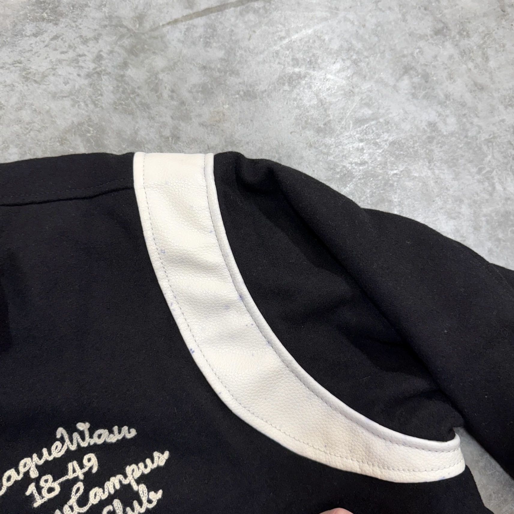 Vintage VINTAGE WHO.A.U Varsity Jacket Mens Small Black White Quilted Lined Snap Button Striped Shirt/Coat/Jacket Size US S / EU 44-46 / 1 - 7 Thumbnail