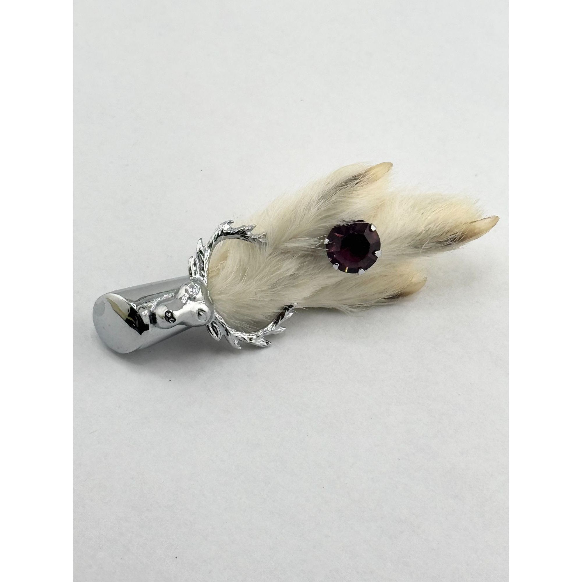 Vintage Estate WB Scottish Order of Elks stag lucky fur foot rhinest Size ONE SIZE - 2 Thumbnail