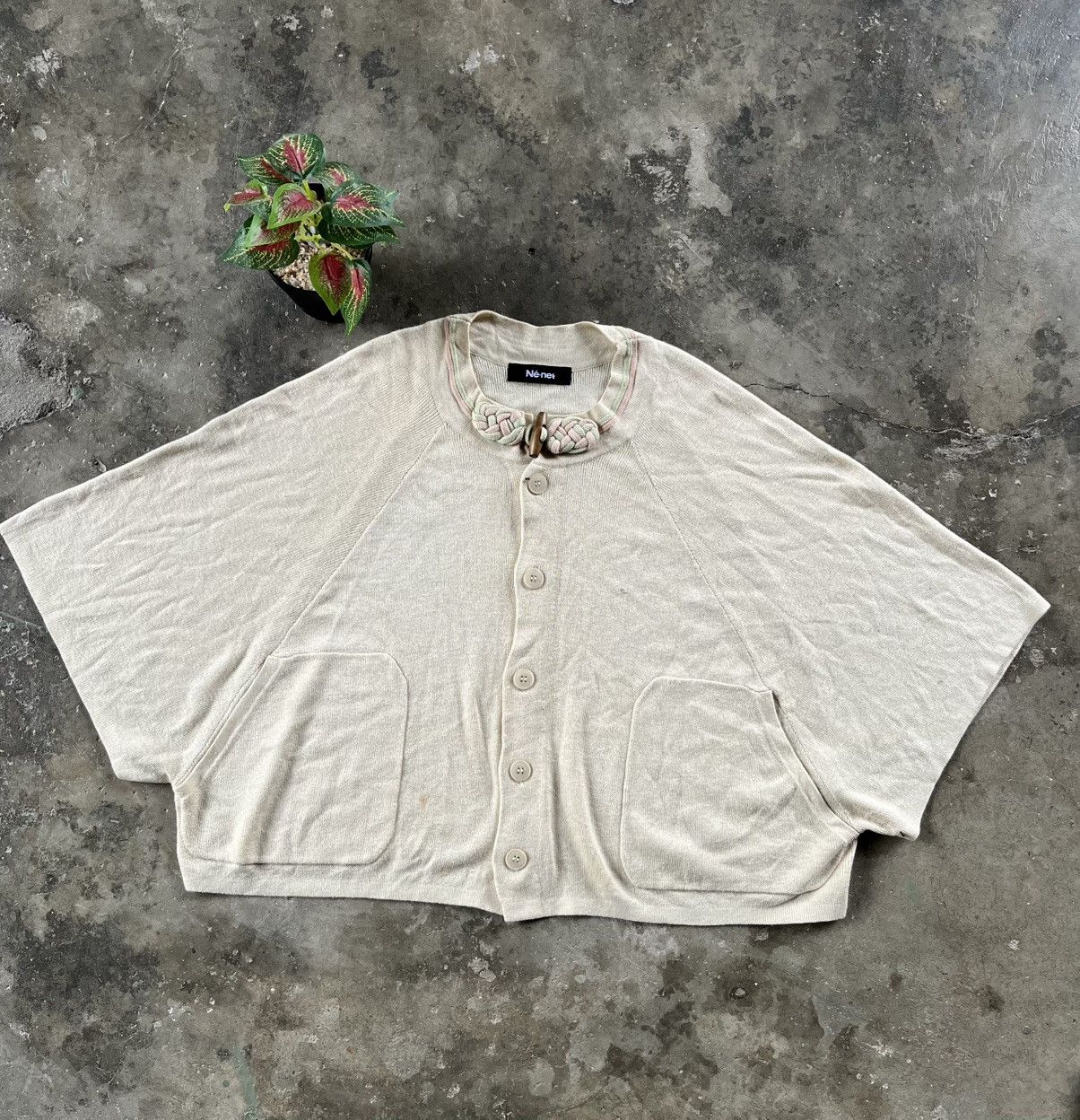 Issey Miyake × Japanese Brand × Ne-Net ⚡️Issey Miyake Ne-Net Crop Cardigan Bat Design Japan Size ONE SIZE - 1 Thumbnail