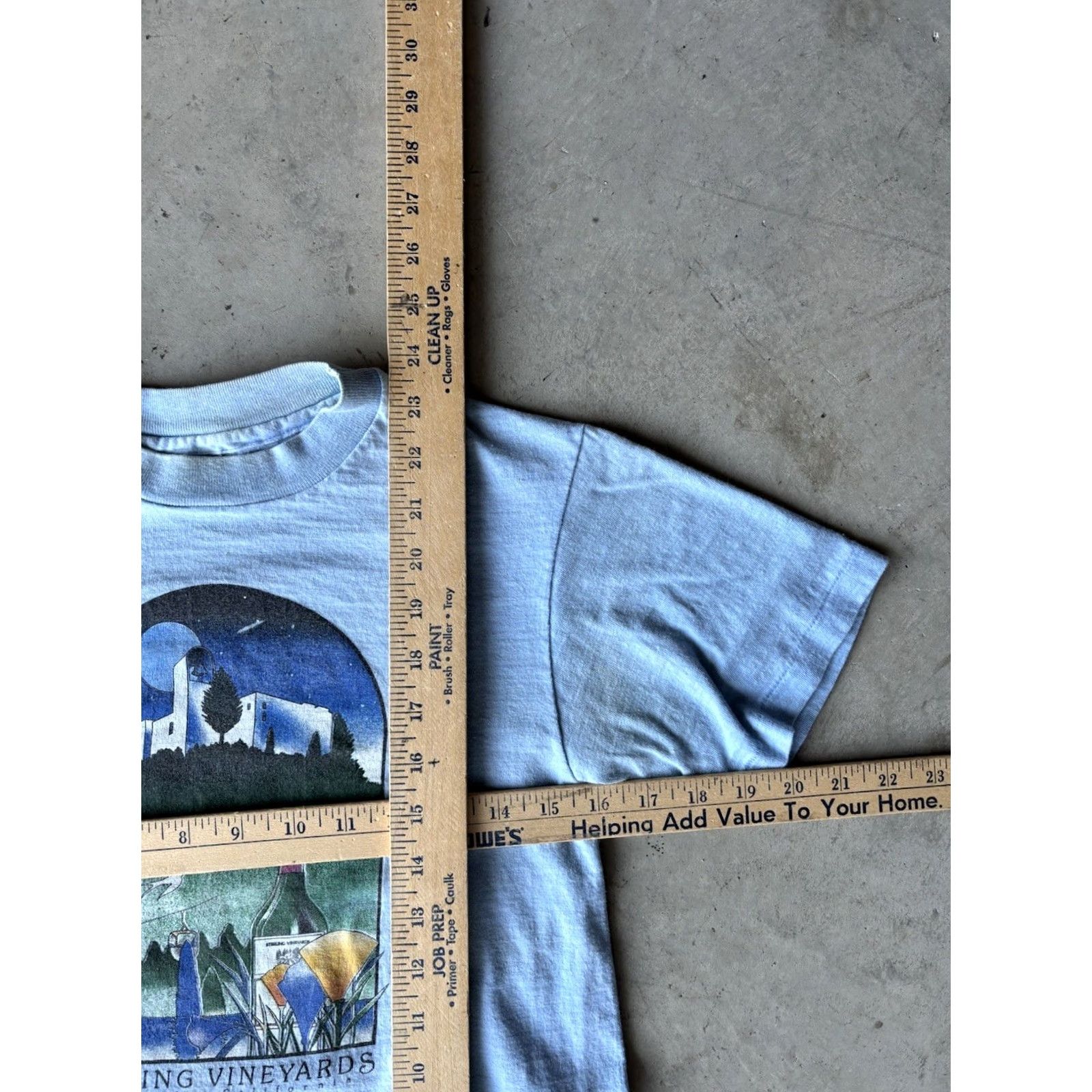 Hanes VINTAGE Hanes Sterling Vineyards Tee S Cotton Crew Neck Short Sleeve Blue 80s 90s Art USA Mens T-Shirt Size US S / EU 44-46 / 1 - 8 Thumbnail