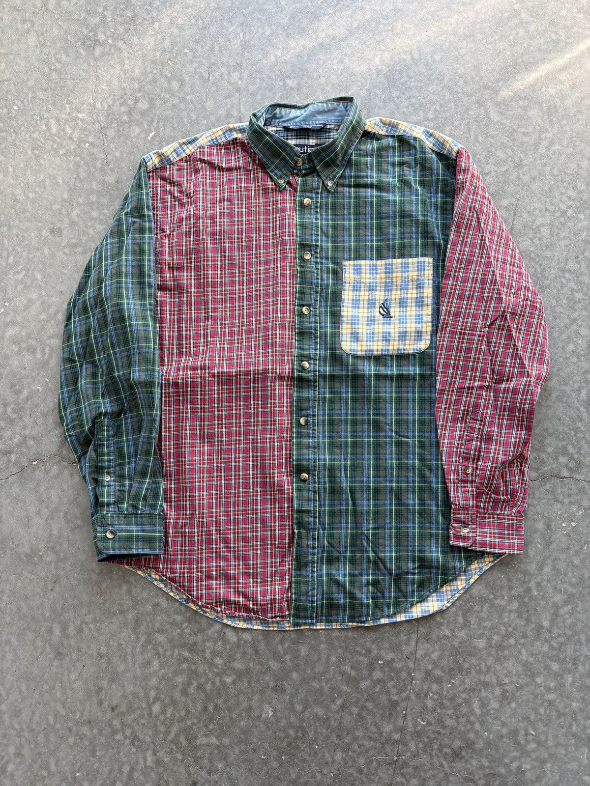 Nautica Vintage 90s Nautica Patchwork Button Up Shirt Size US XL / EU 56 / 4 - 1 Thumbnail