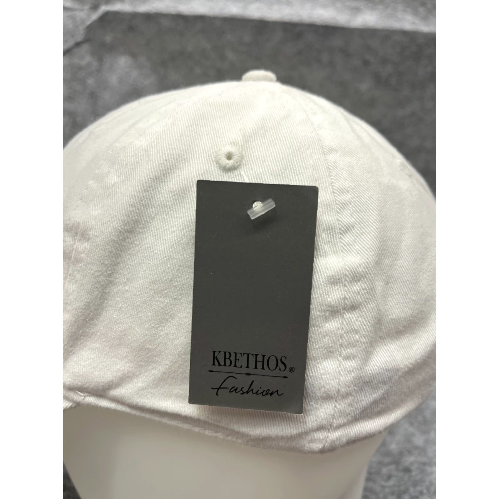 Vintage KBethos Hat Cap Strap Back Adult One Size White 100% Cotton Distressed Size ONE SIZE - 5 Thumbnail
