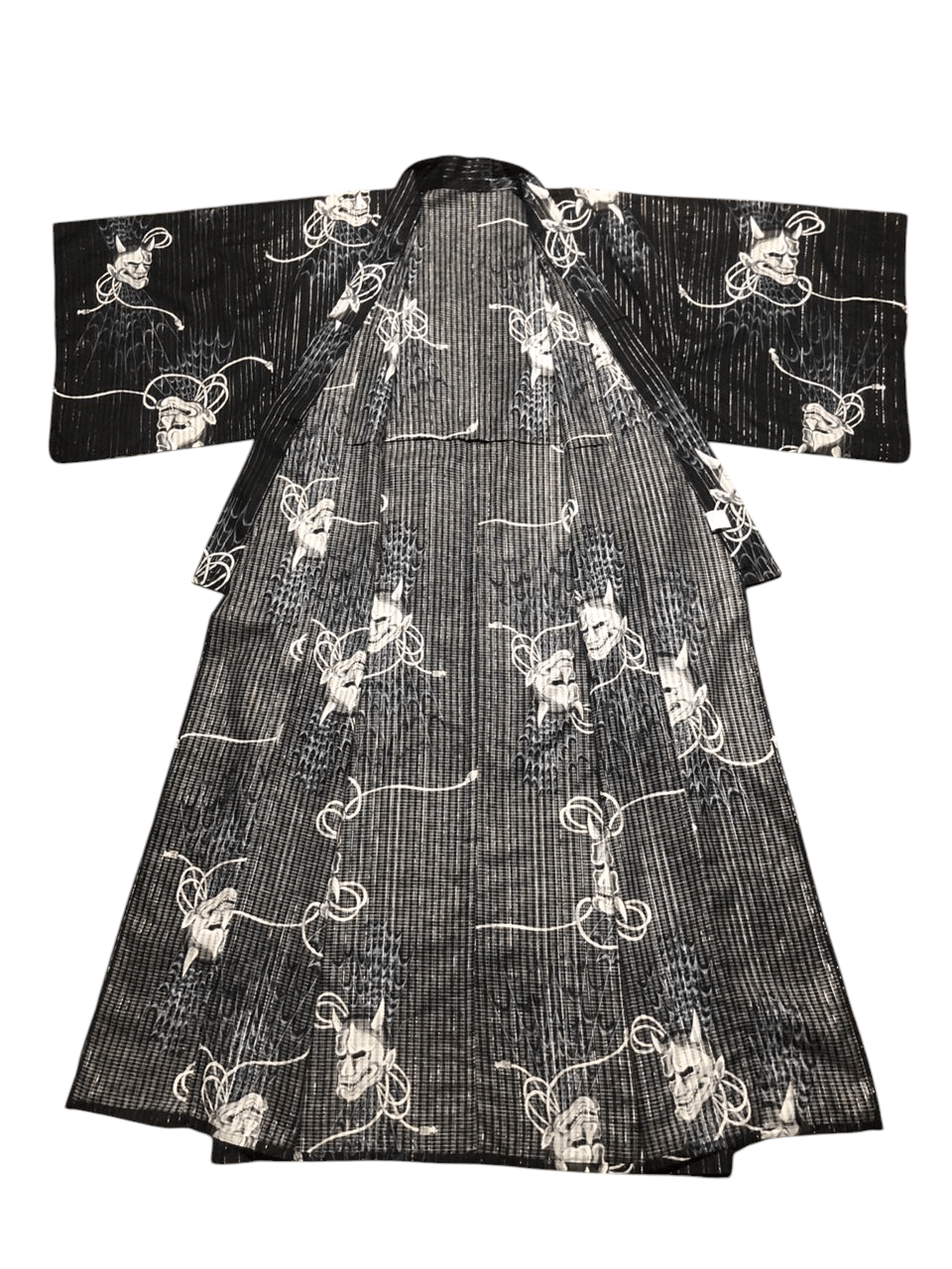 Komono Very Rare Kimono Black and White Ohio Long Kimono Japan Size US L / EU 52-54 / 3 - 3 Thumbnail