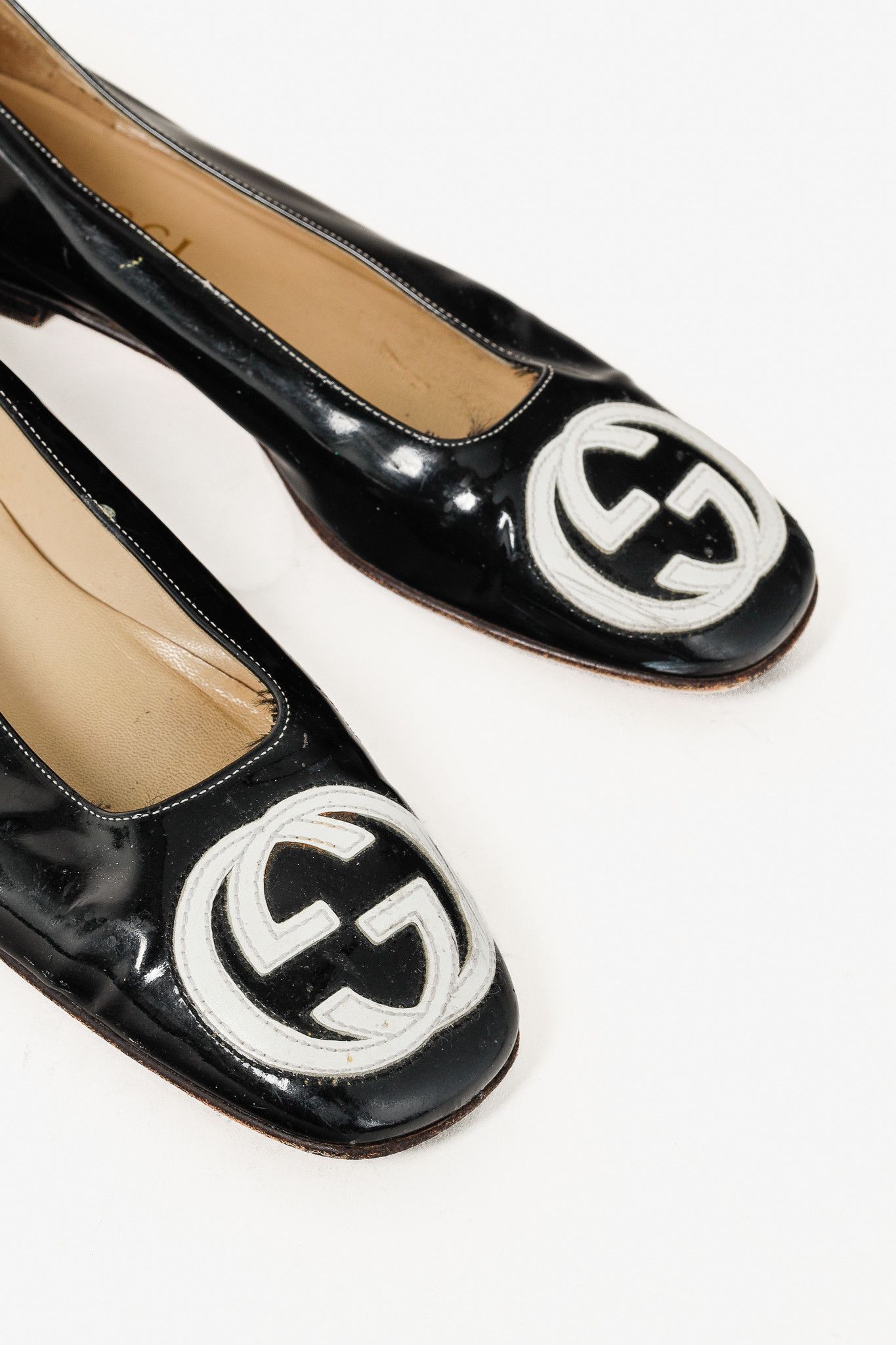 Gucci Gucci Black Patent-Leather GG-Logo Ballerina Flats Size US 7.5 / IT 37.5 - 7 Thumbnail