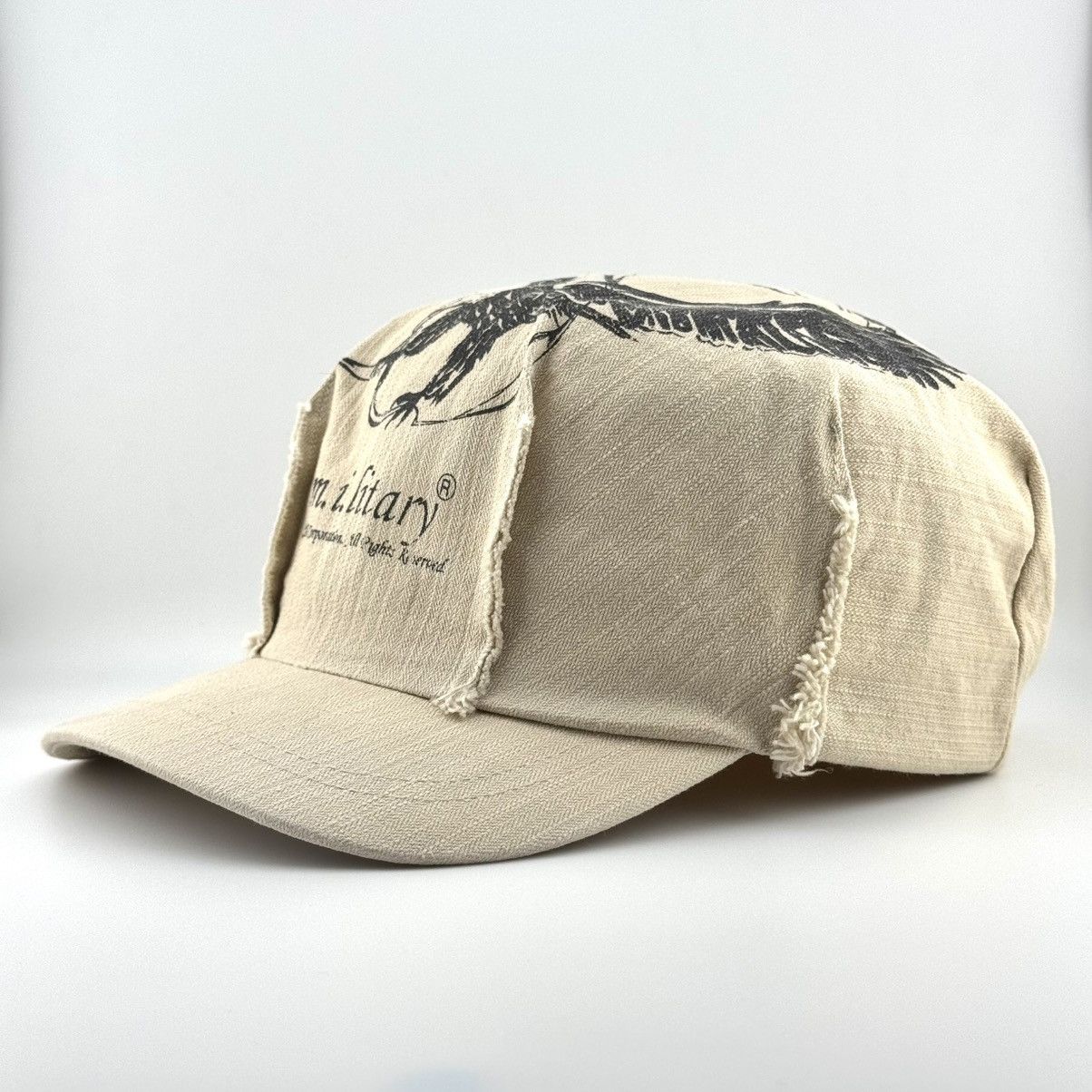 Japanese Brand Distressed Raw Deconstructed m.i.litary Eagle Graphic Cap Size ONE SIZE - 3 Thumbnail