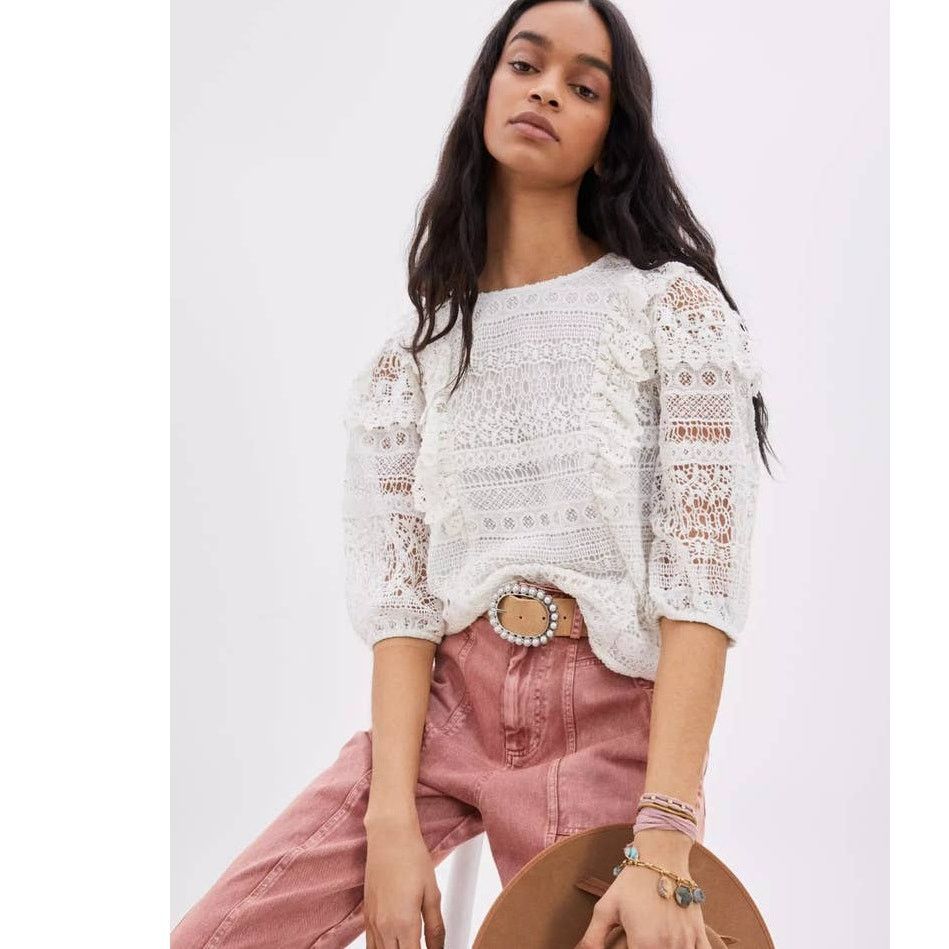 Anthropologie New Anthropologie SEEN WORN KEPT Serena Lace Blouse Small Size S / US 4 / IT 40 - 3 Thumbnail