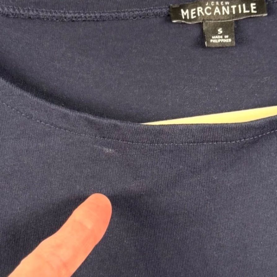 Vintage J. Crew Mercantile Womens Small Top Navy Gingham Layered Hem Long Sleeve Workwear Shirt Animals? Size S / US 4 / IT 40 - 6 Thumbnail