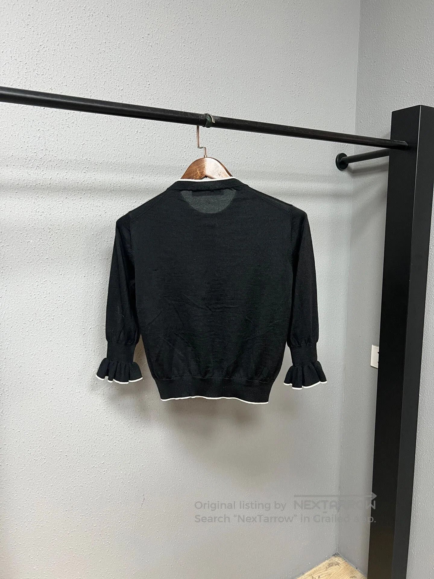 Dior black ruffled cashmere sweater by Dior. Size M / US 6-8 / IT 42-44 - 2 Thumbnail
