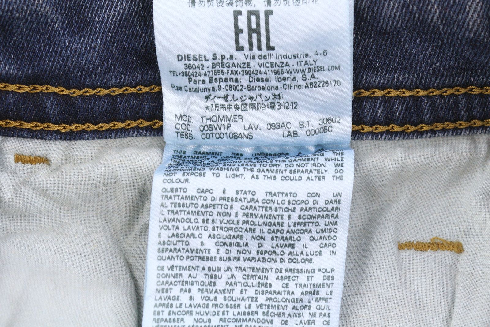 Diesel THOMMER 083AC W28/L30 Blue Distress Slim Skinny Jeans 89140 Size US 28 / EU 44 - 11 Thumbnail