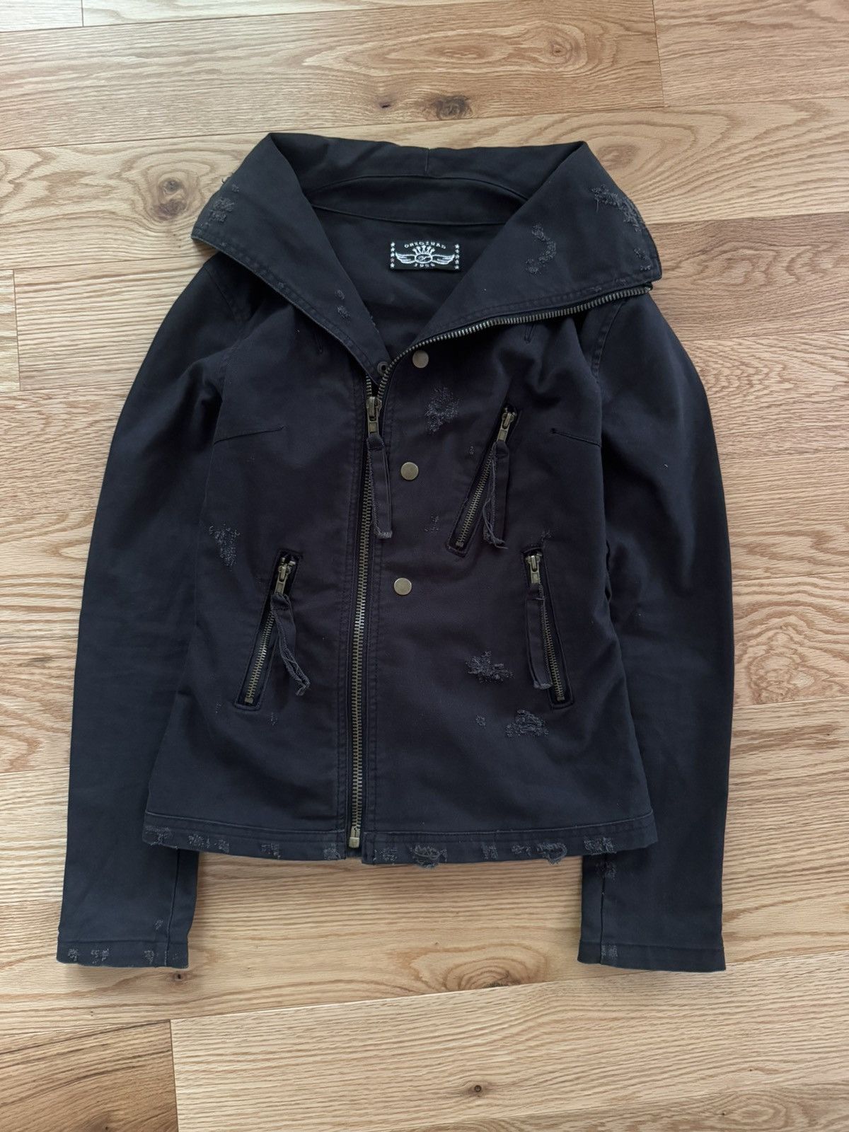 Japanese Brand Japanese label Distressed Punk Denim Jacket Size US S / EU 44-46 / 1 - 1 Thumbnail