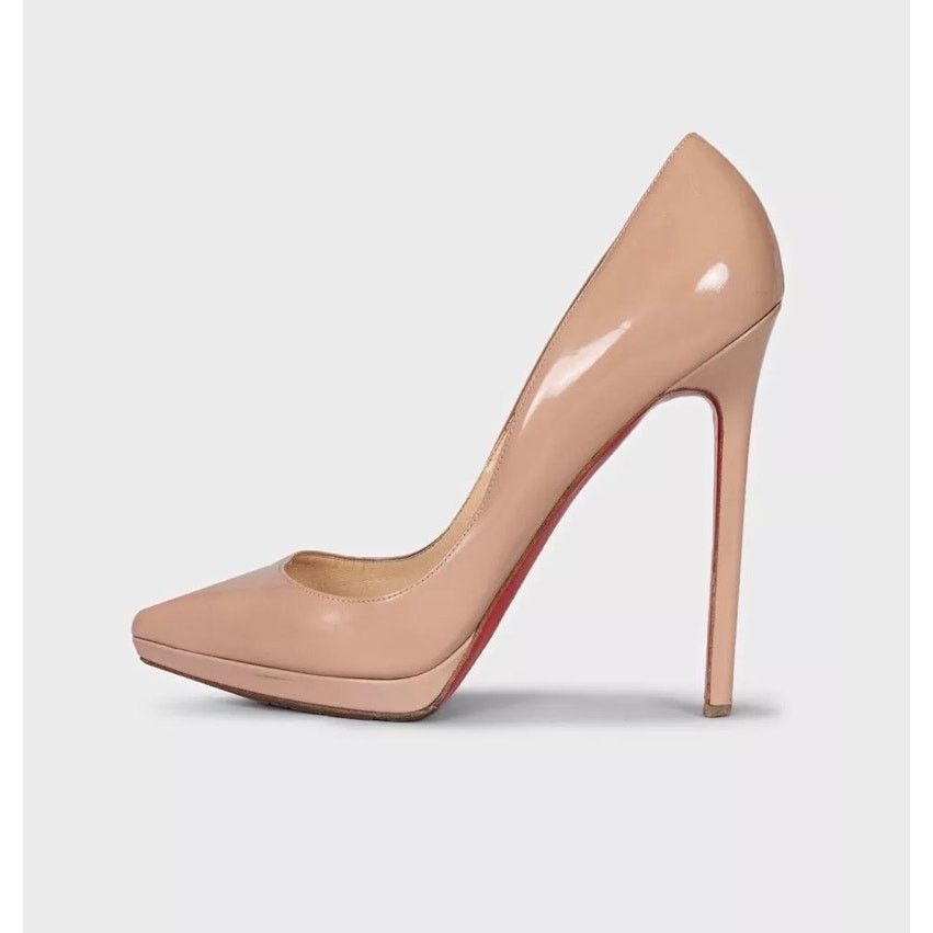 Christian Louboutin Christian Louboutin Beige Leather Pointed Toe Heels Sz.39.5 Size US 8.5 / IT 38.5 - 1 Thumbnail