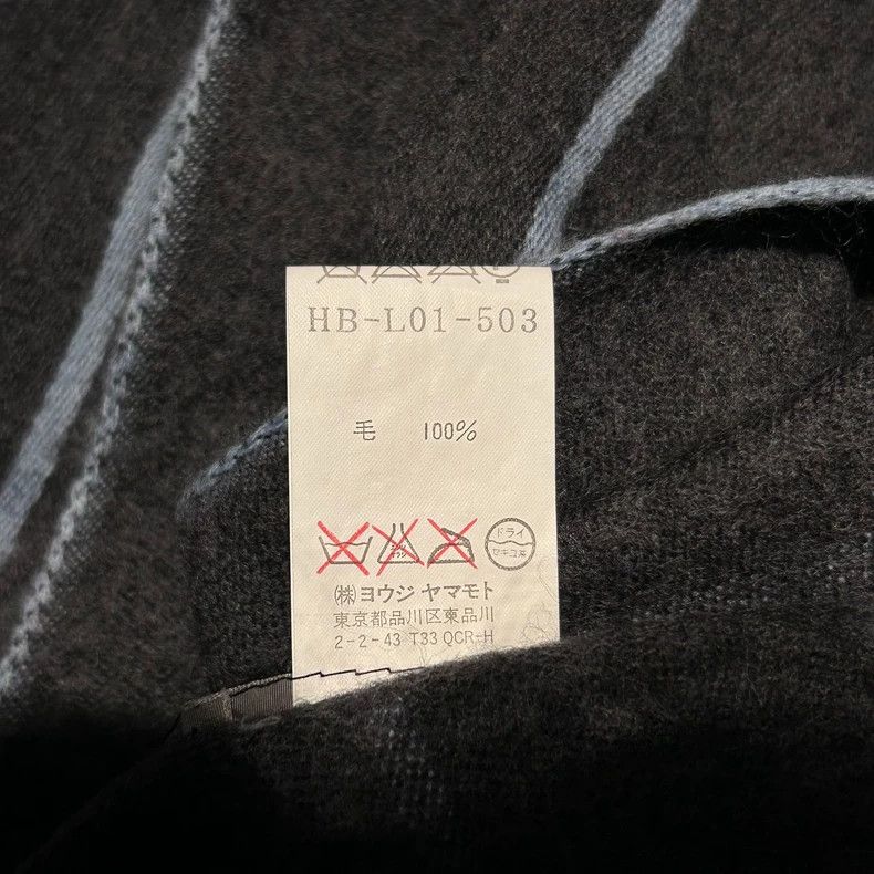 Yohji Yamamoto Yohji Yamamoto 06aw blue striped fringed wool scarf 2501-Ne Size ONE SIZE - 6 Thumbnail