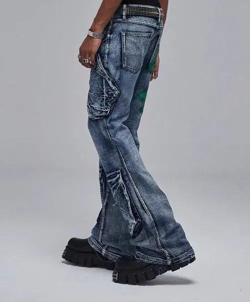 VIBE Vintage washed distressed deconstructed multi-pocket jeans Size US 32 / EU 48 - 5 Thumbnail