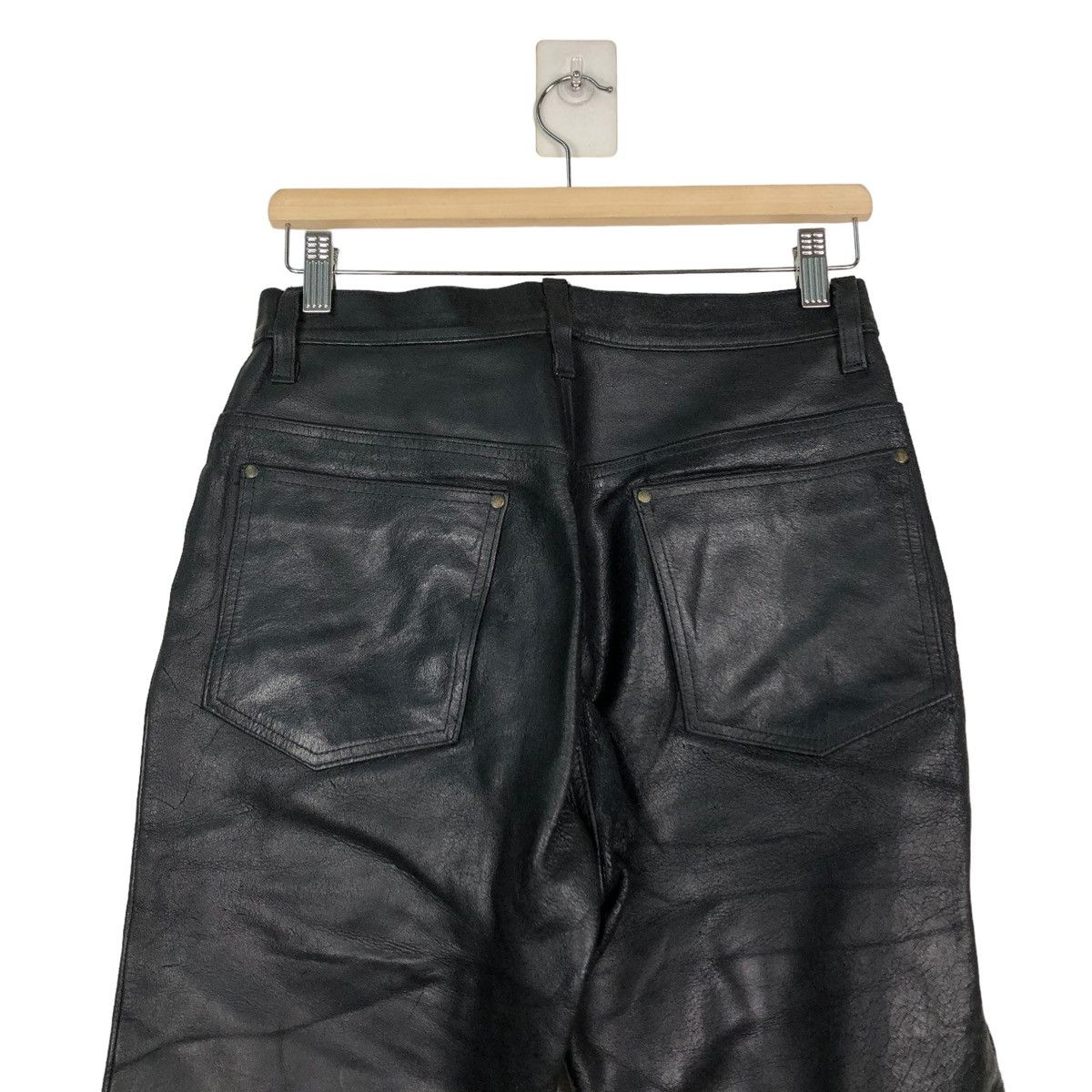 Harley Davidson 🔥VINTAGE LEATHER BIKER PANTS HARLEY DAVIDSON USA RACER Size US 28 / EU 44 - 9 Thumbnail