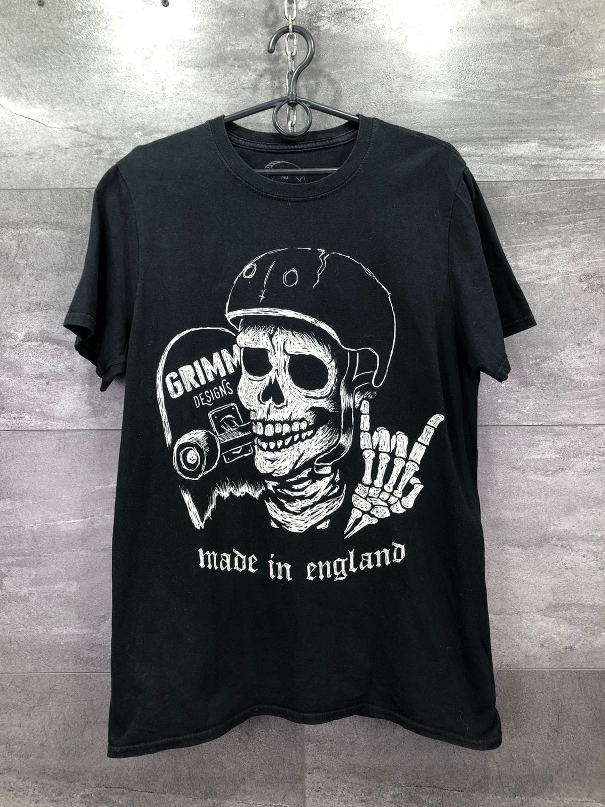 Pre-owned Vintage Hardcore Men's Skate / Die Grimm Designs T-shirt In Black