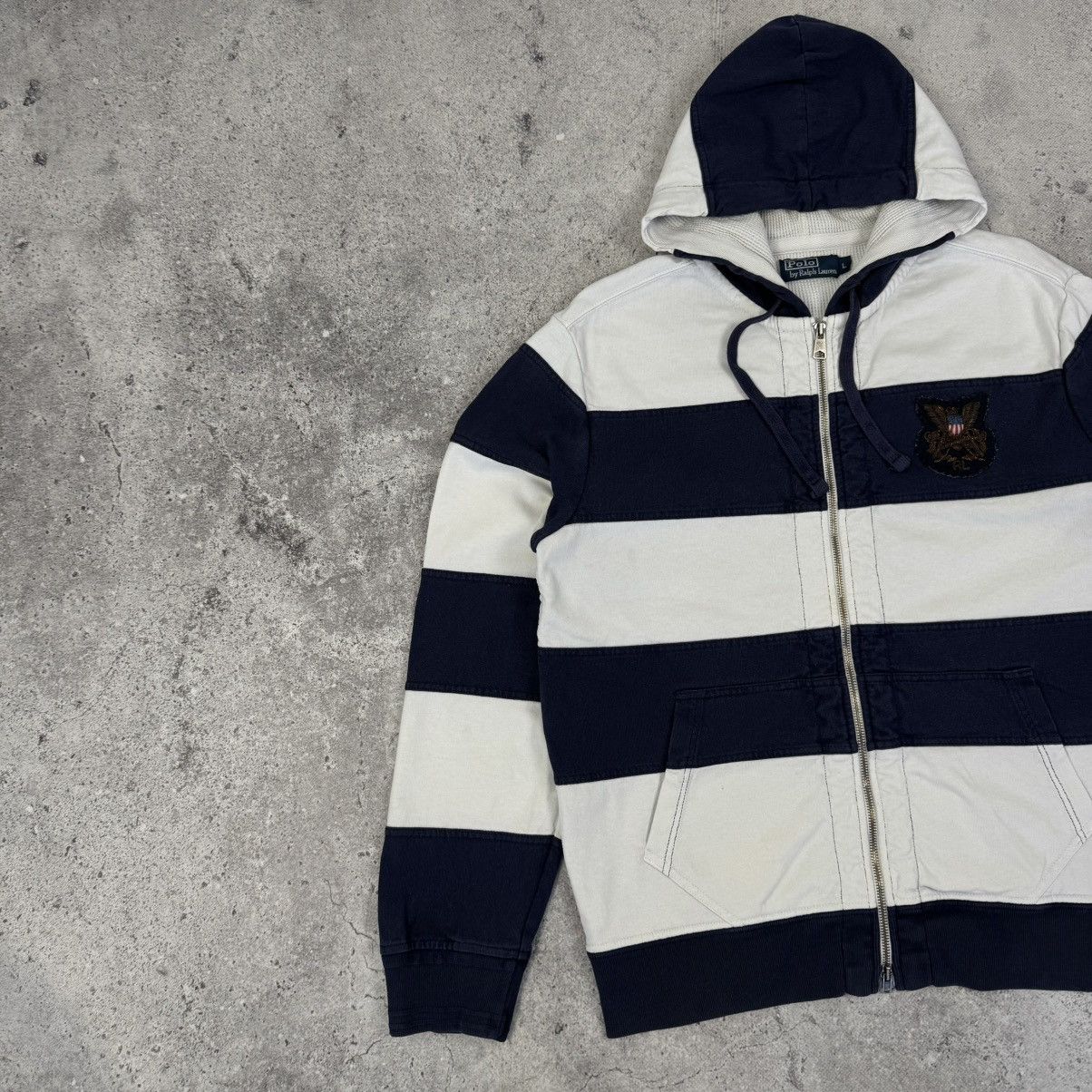 Vintage Polo Ralph Lauren Striped Zip Hoodie 00s Y2K