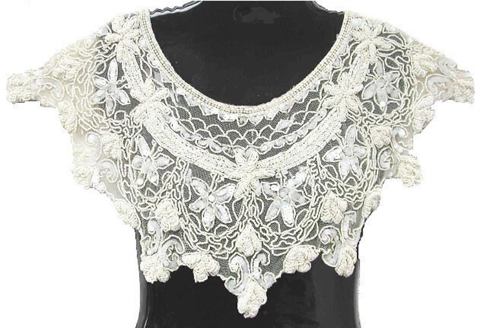 Designer Sequin Shawl/Wrap White Size ONE SIZE - 1 Preview