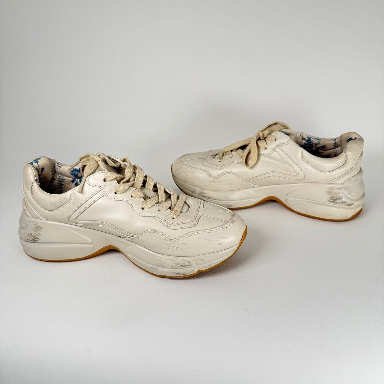 Gucci Gucci Rainbow Logo Cream Rython Sneaker Size GG 8.5 Size US 10 / IT 40 - 4 Thumbnail