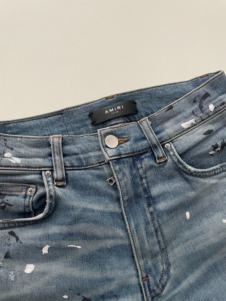 Amiri Amiri 18ss splash ink blue diamond Crystal Destroy Denim Pa Size US 28 / EU 44 - 2 Thumbnail