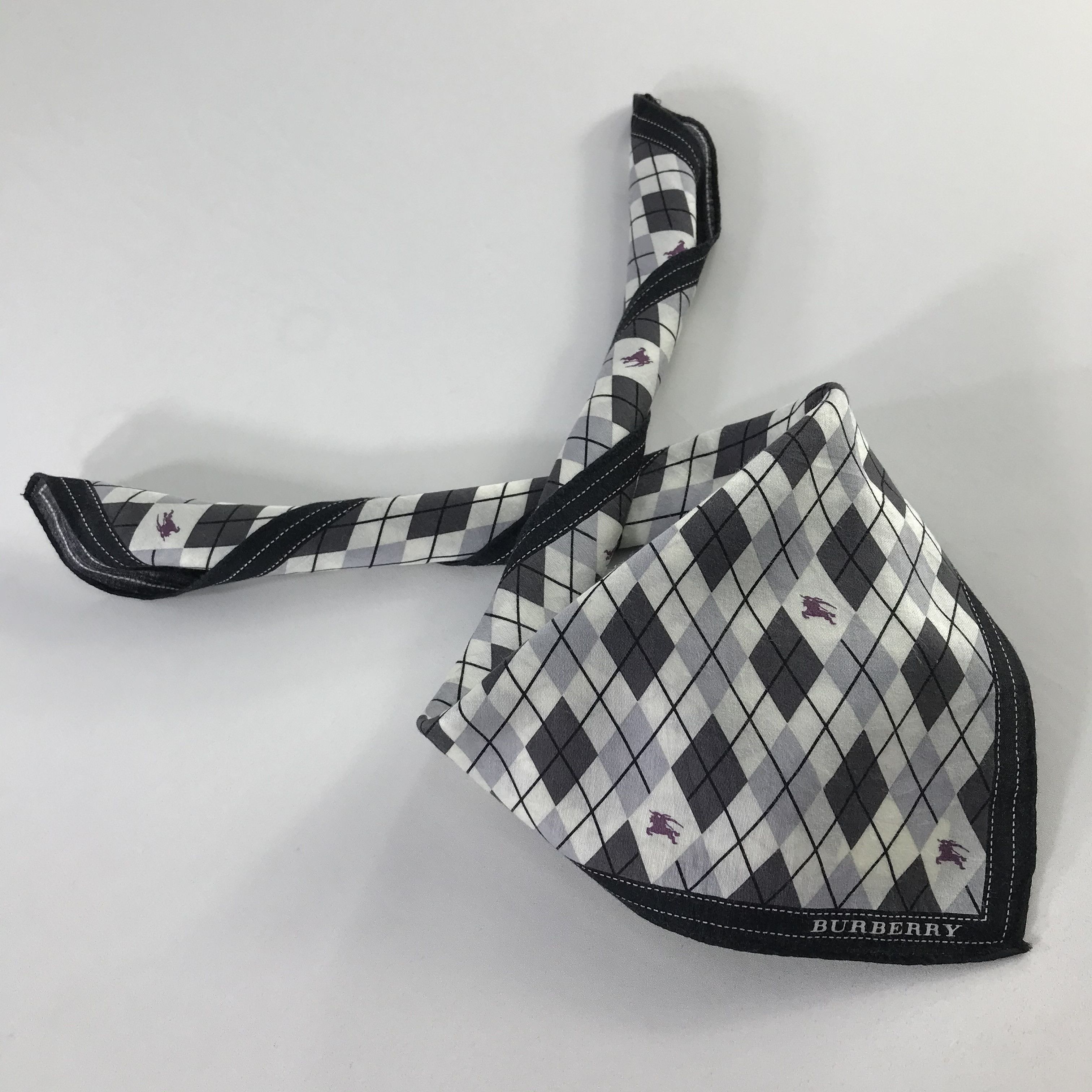 Burberry × Vintage Burberry Bandana / Handkerchief / Neckerchief - S844 Size ONE SIZE - 4 Thumbnail