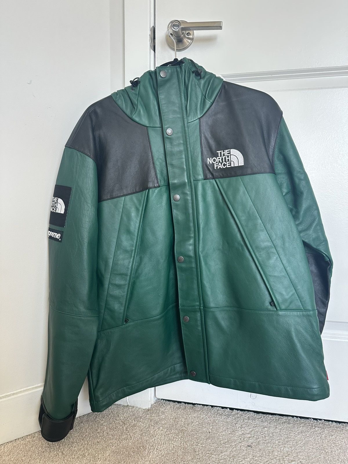 North face supreme leather jacket online