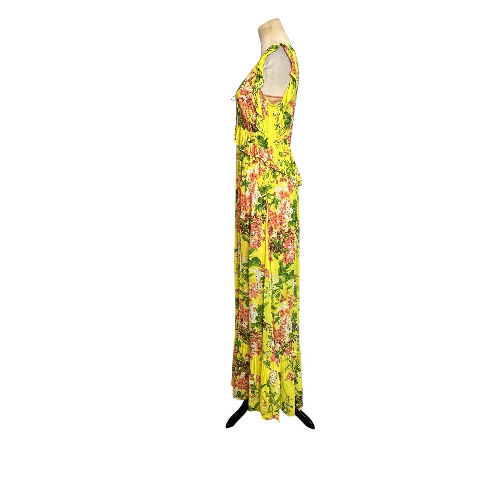 Anthropologie Tracy Reese vibrant yellow floral maxi dress size XS Size XS / US 0-2 / IT 36-38 - 8 Thumbnail