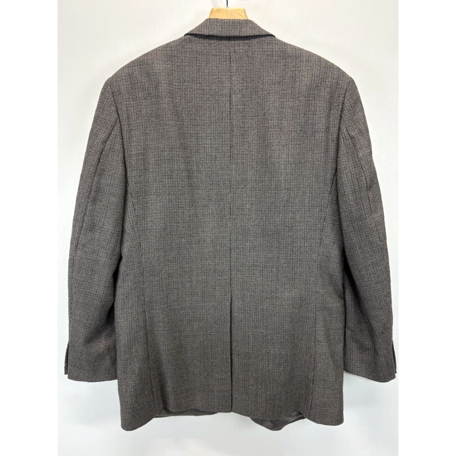 Chaps VINTAGE Chaps Wool Blazer Sport Coat Mens 42L Brown Check 2 Button Sports Size 42R - 3 Thumbnail
