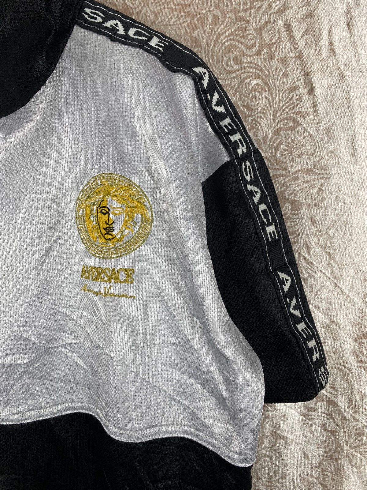 Japanese Brand A.VERSACE Medusa Track Jacket Black White Gold Embroidery Size US M / EU 48-50 / 2 - 6 Thumbnail