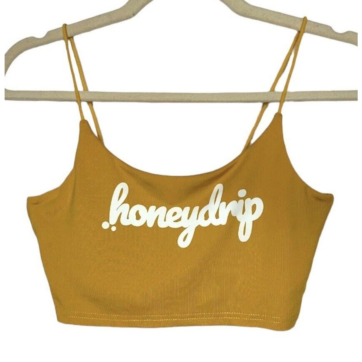 Other Mustard Yellow Honeydrip Crop Top Spaghetti Strap Cami S Size M / US 6-8 / IT 42-44 - 1 Thumbnail