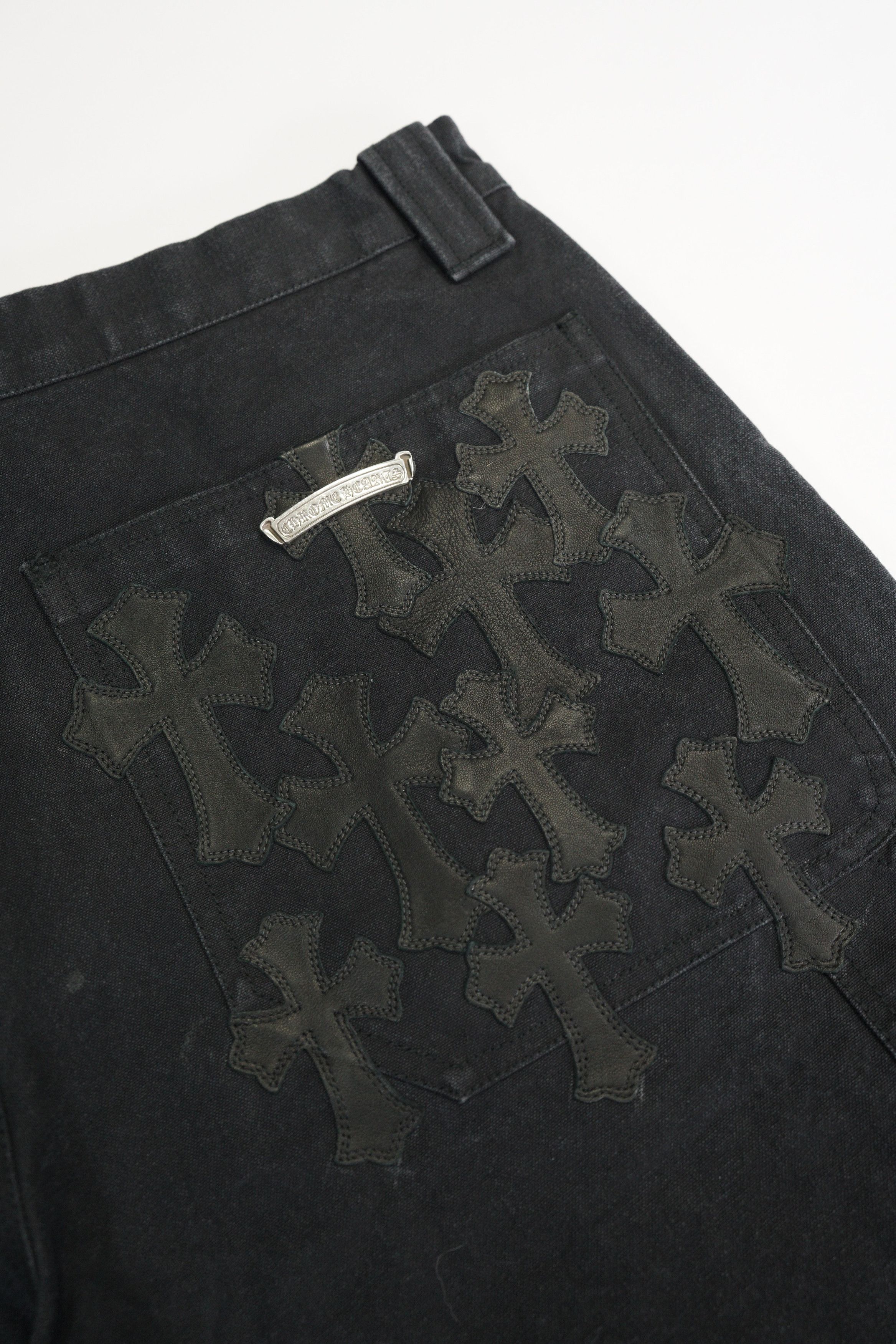 Chrome Hearts Chrome Hearts Black Leather Cross Patch Carpenter Shorts Size US 36 / EU 52 - 4 Thumbnail