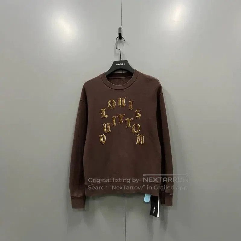 Louis Vuitton Louis Vuitton Brown Logo Cotton Long Sleeve Sweatshirt . Size US S / EU 44-46 / 1 - 1 Thumbnail