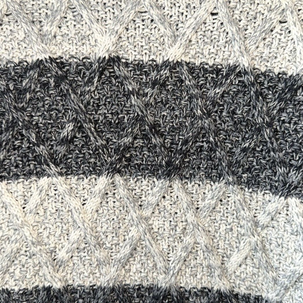 Vintage Eight Eight Eight Cotton Cowl Neck Sweater Gray Women's Large Knit Striped 100% Cotton Pullover L Womens Size L / US 10 / IT 46 - 5 Thumbnail
