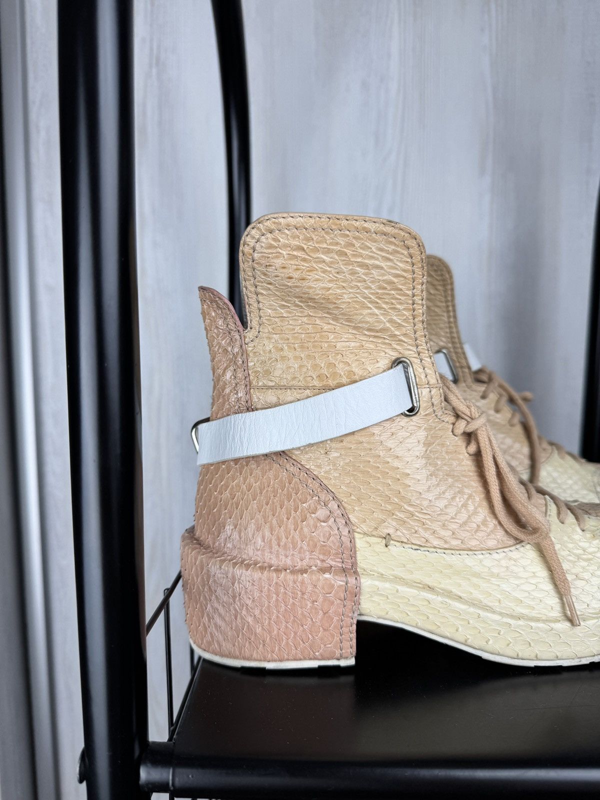 Jil Sander Jil Sander colour blocked snake python style leather boots Size US 7 / IT 37 - 2 Thumbnail
