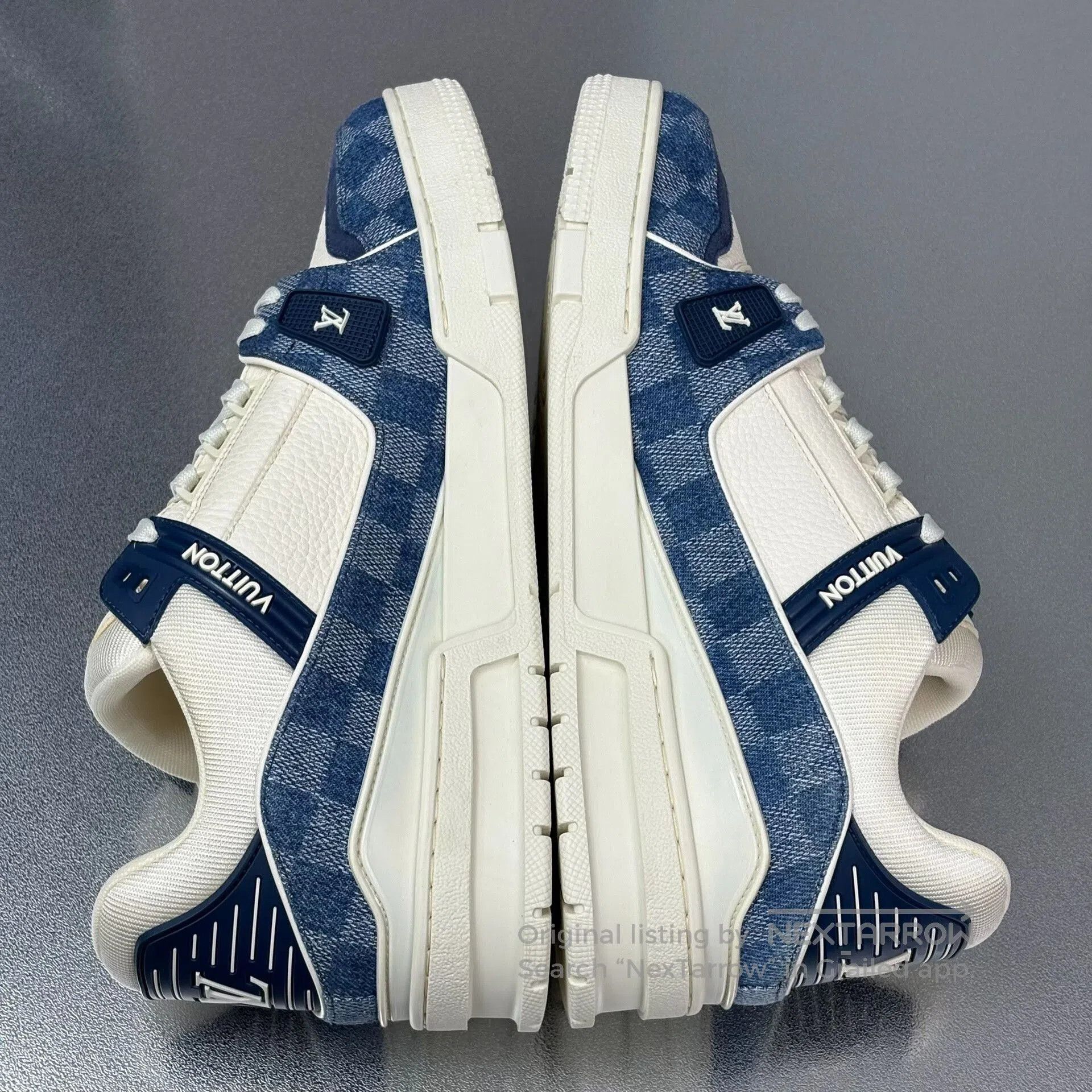 Louis Vuitton lv trainer white and blue sneakers. Size US 10 / EU 43 - 5 Thumbnail