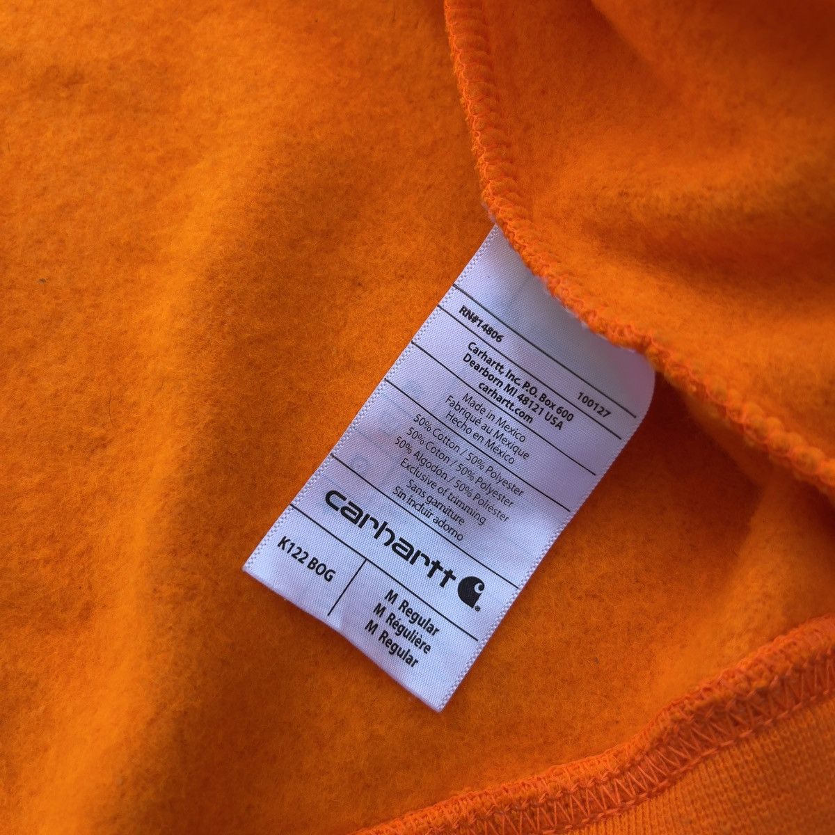 Carhartt × Carhartt Wip × Vintage BNWT Orange Carhartt Full Zip Loose Fit Hoodie Size US M / EU 48-50 / 2 - 5 Thumbnail