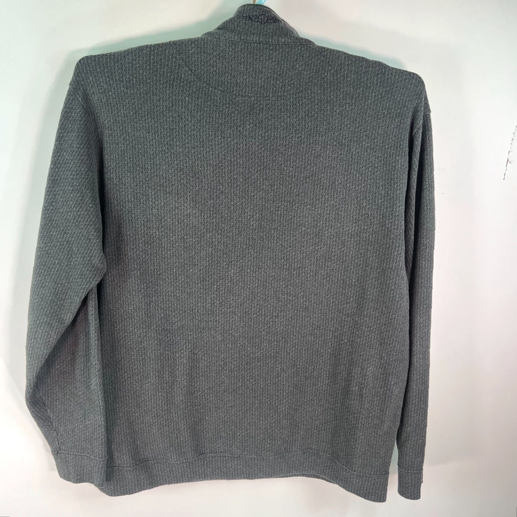 Vintage Straight Down Men's Cotton Pullover Sweater XL Gray 1/4 Zip Long Sleeve Casual Classic Size US XL / EU 56 / 4 - 2 Thumbnail
