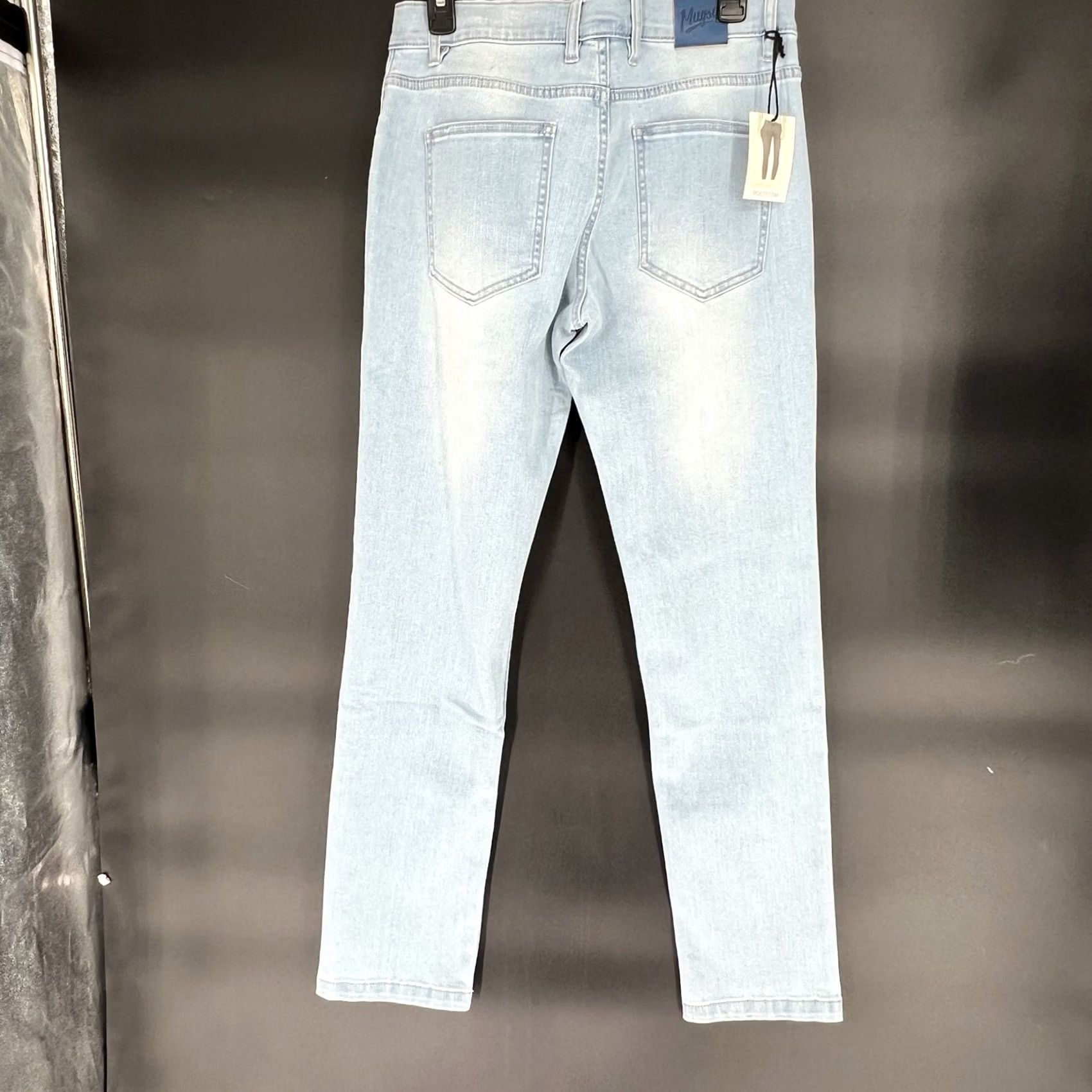 Vintage Mugsy Pants Mens 30 Blue NWT Grands Jeans 30x32 Light Wash Straight Stretch Denim Size US 30 / EU 46 - 7 Thumbnail