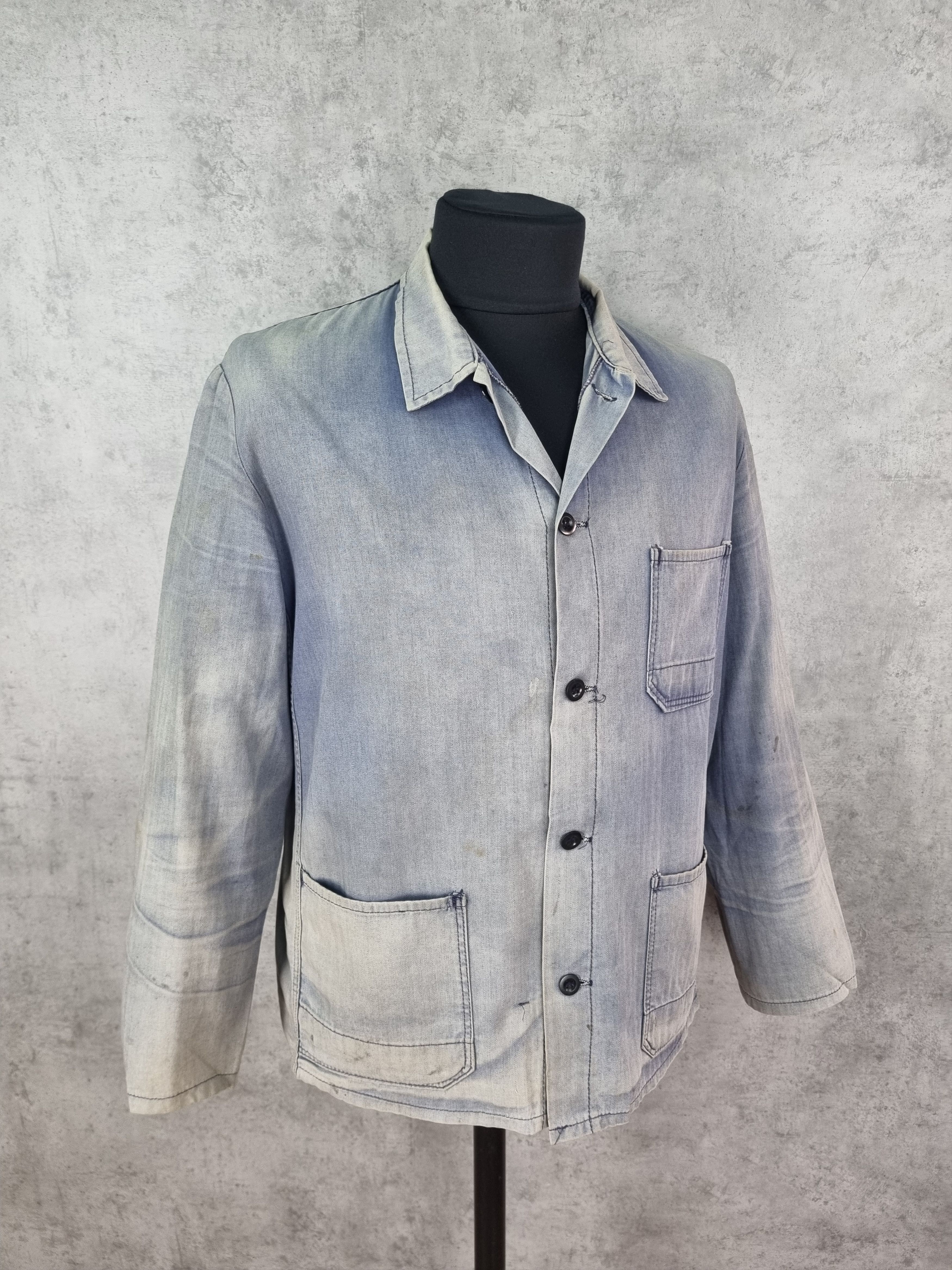 Vintage Unique Destroyed Faded Dirty Painted Worker Vintage Jacket Size US XXL / EU 58 / 5 - 15 Thumbnail