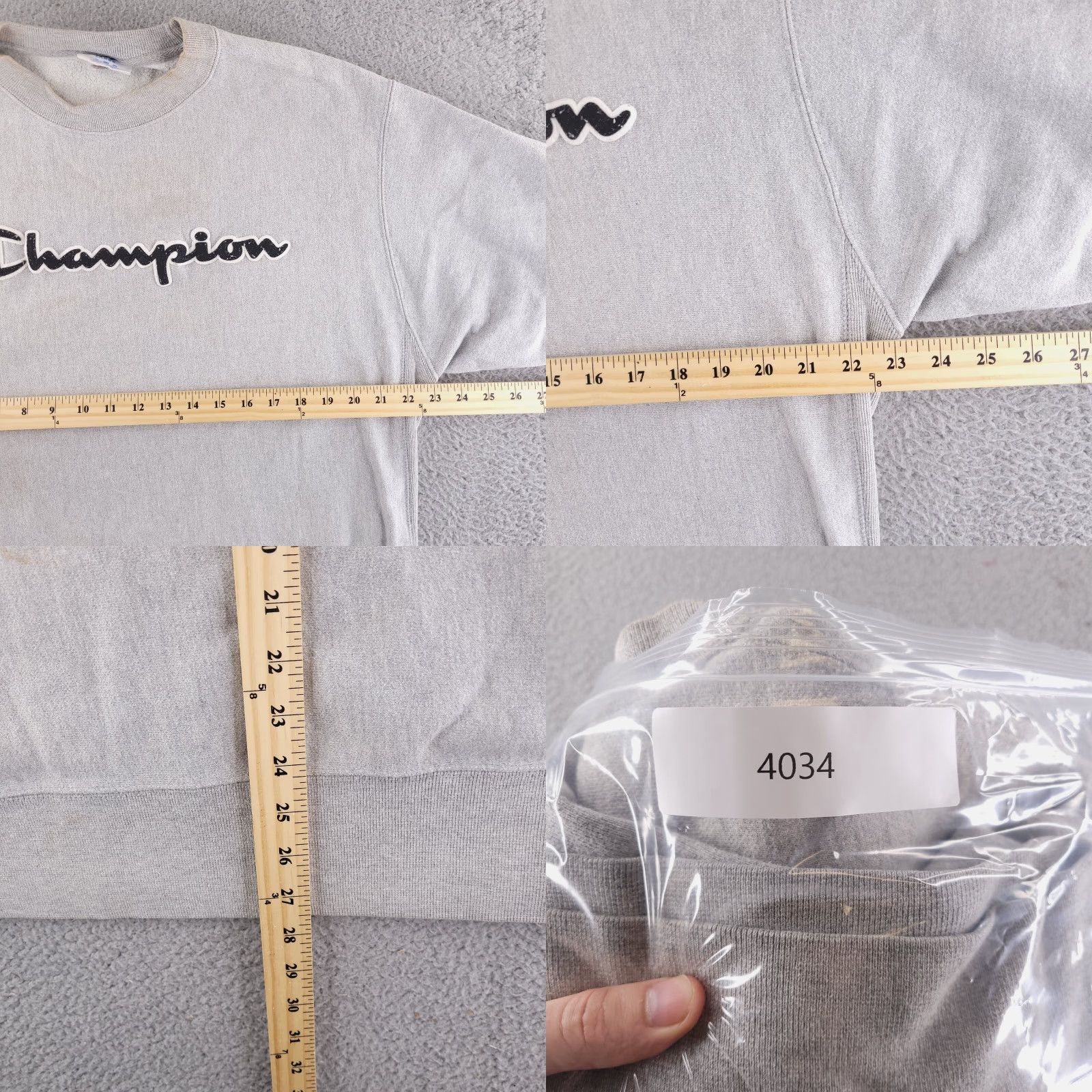 Champion VINTAGE Champion Sweatshirt Mens Large Reverse Weave Gray Crewneck Distressed Size US L / EU 52-54 / 3 - 8 Thumbnail