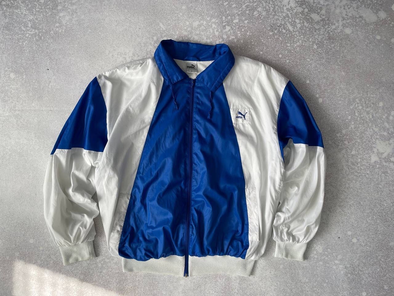Puma × Vintage Vintage 80-90s Puma Zip Up Retro Track Nylon Jacket Y2K Rare Size US L / EU 52-54 / 3 - 1 Thumbnail