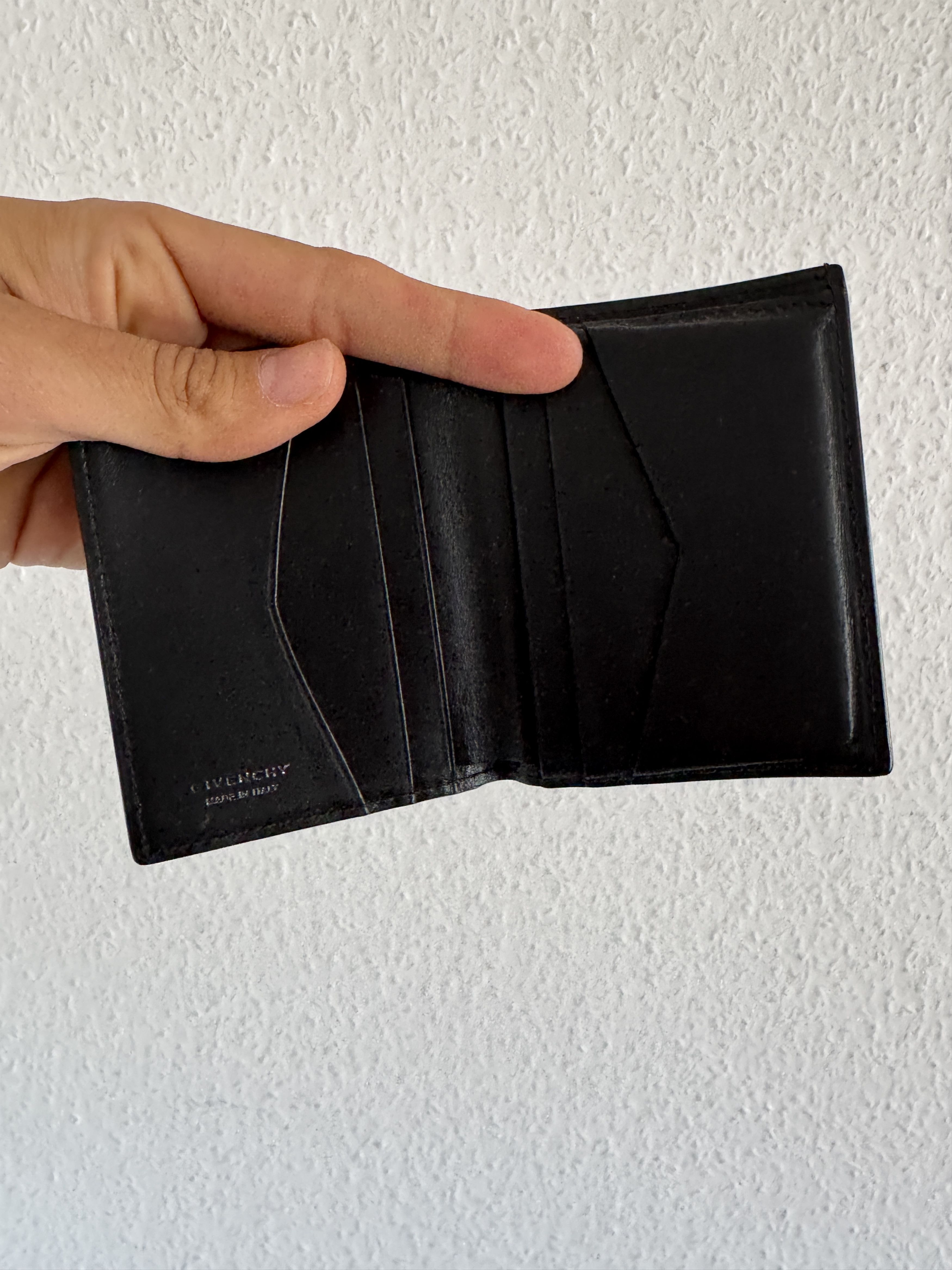 Givenchy Trompe L'oeil Barbed wire logo print leather card holder Size ONE SIZE - 6 Thumbnail