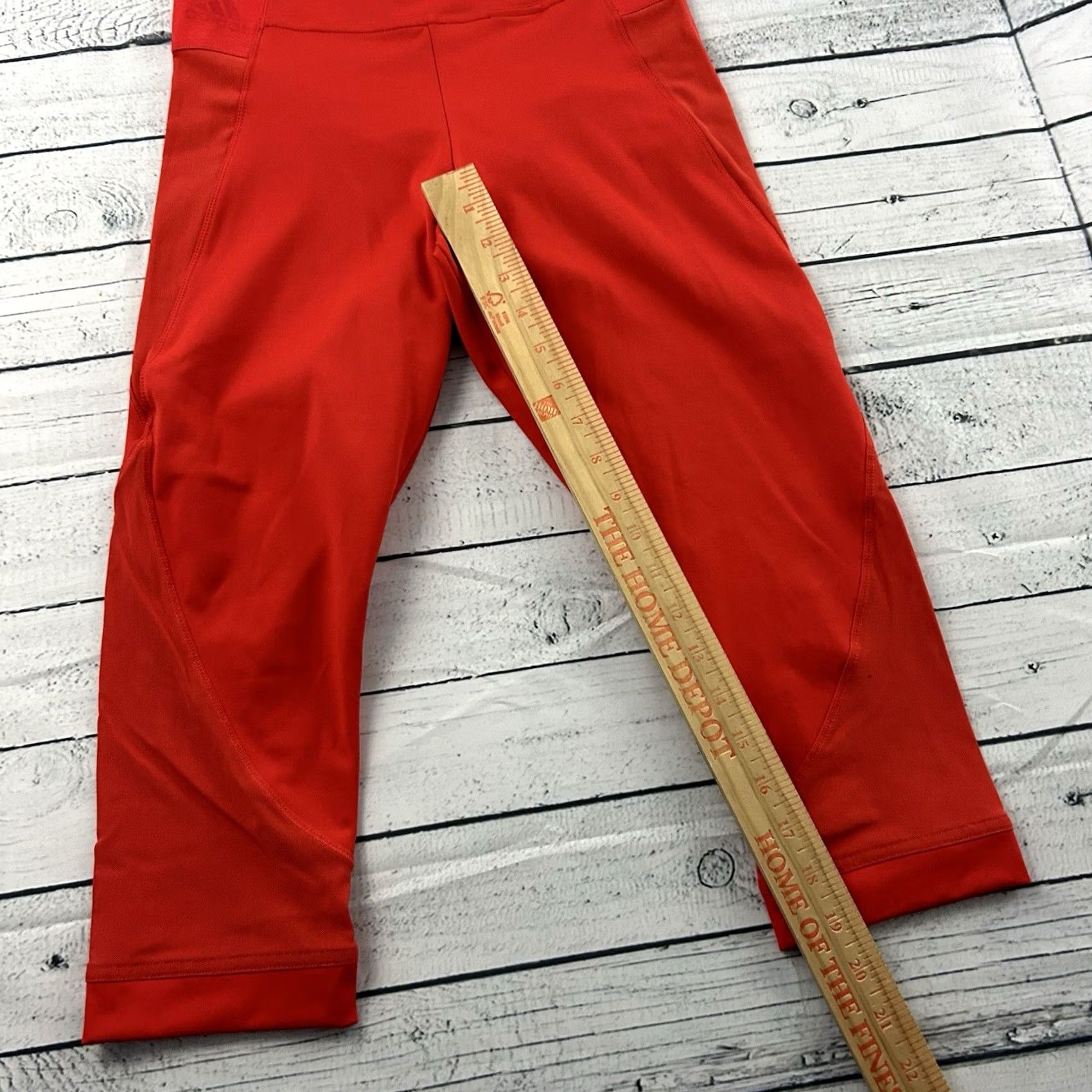 Adidas Adidas Stella McCartney Climacool Cropped Leggings Women's Small Red Yoga Activewear Cropped Leg Size 28" / US 6 / IT 42 - 2 Thumbnail