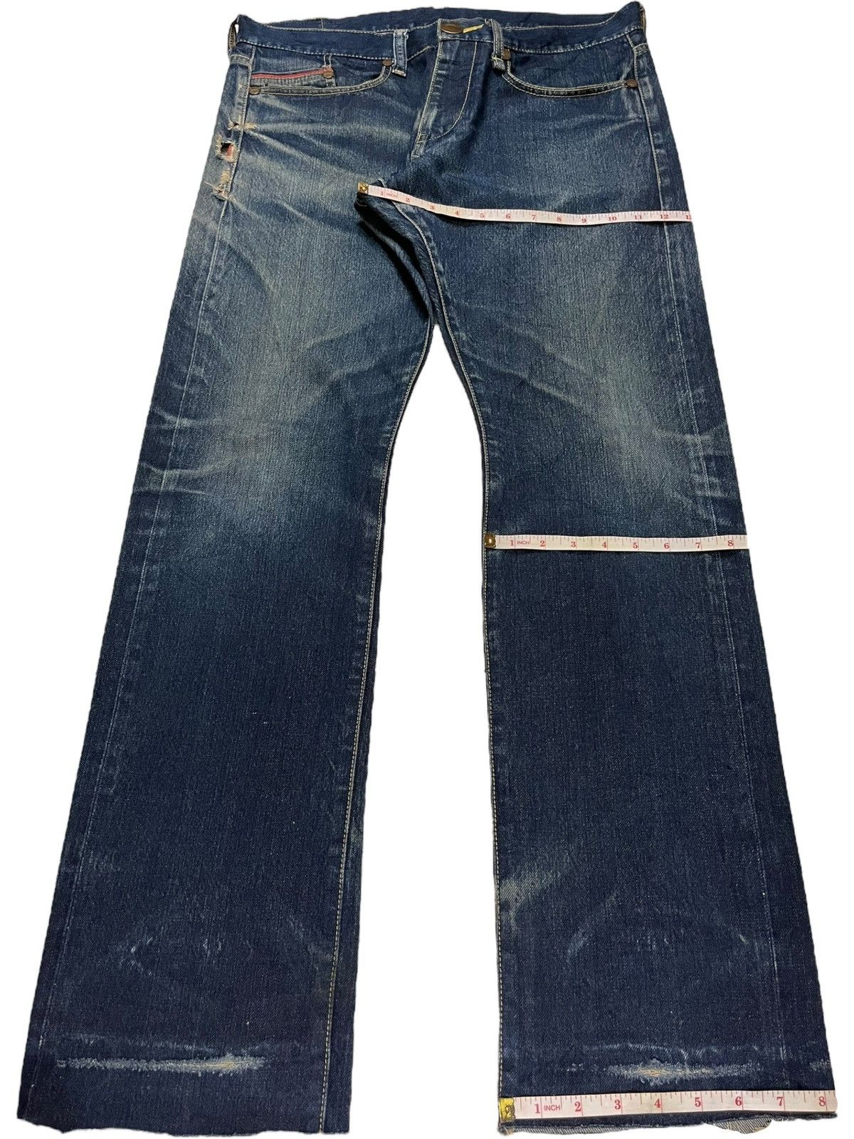 Japanese Brand Vintage Japanese Brand Selvedge Rusty Wash Baggy Jeans Size US 35 - 14 Thumbnail