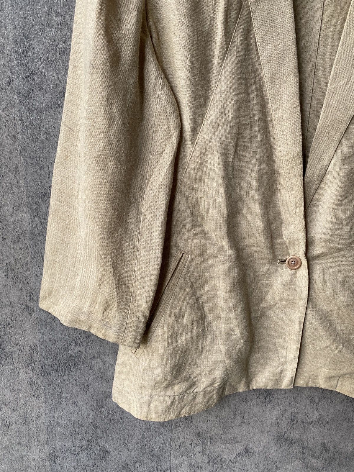 Issey Miyake Vintage 70s/80s Issey Miyake Square Label Linen Coat Jacket Size M / US 6-8 / IT 42-44 - 5 Thumbnail