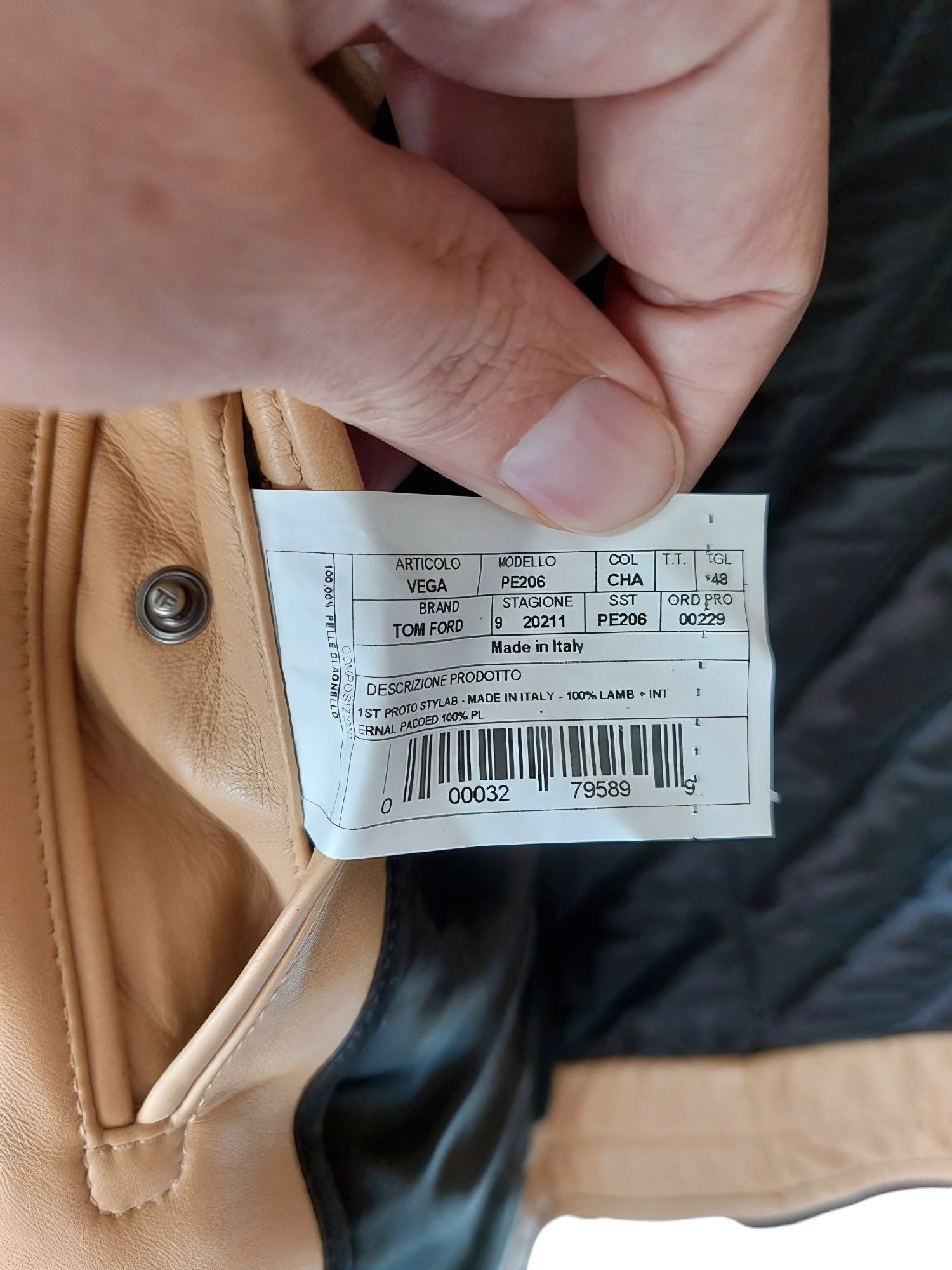 Tom Ford QUILTED LEATHER BIKER JACKET Size US M / EU 48-50 / 2 - 6 Thumbnail