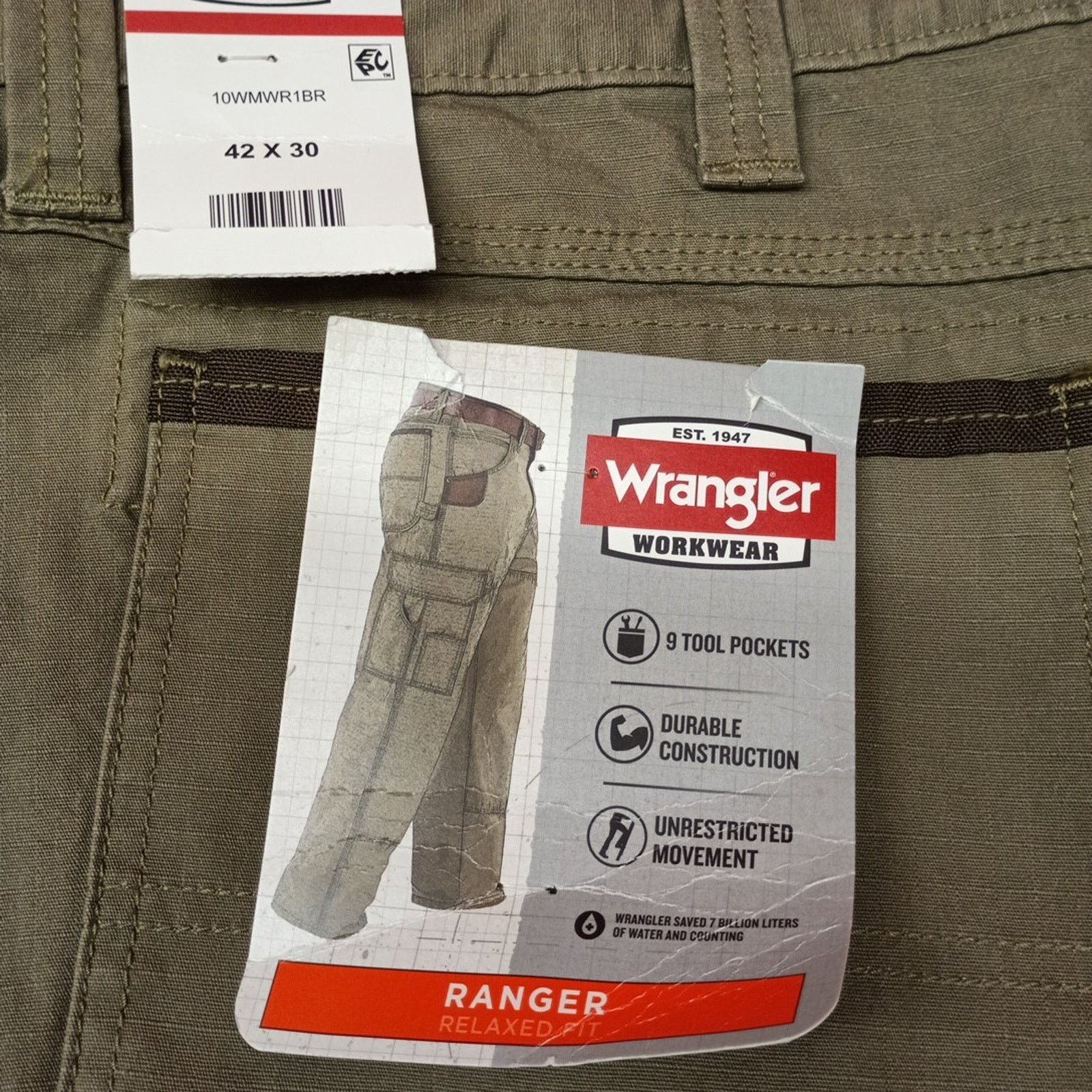 Wrangler Wrangler Relaxed Cargo Pants Bark Men Size 42x30 Double Knee Size US 42 / EU 58 - 2 Thumbnail