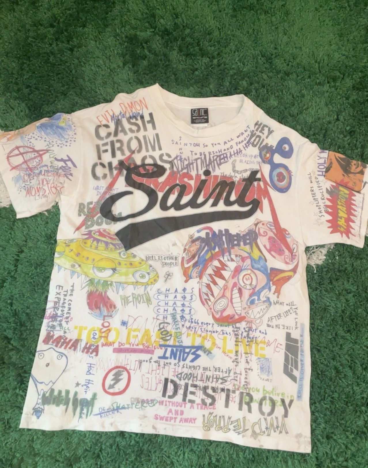 READYMADE Saint Michael x Takashi Murakami graffiti t-shirt | Grailed